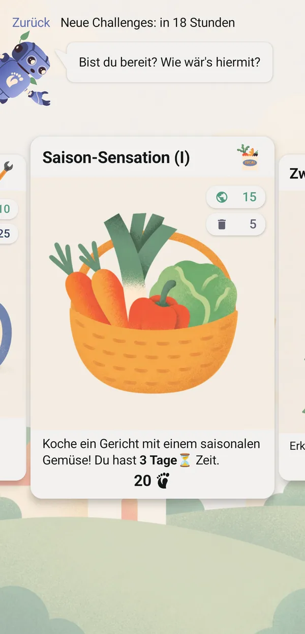 Die Challenge «Saison-Sensation» in der Seigut-App: Koche ein Gericht mit einem saisonalen Gemüse